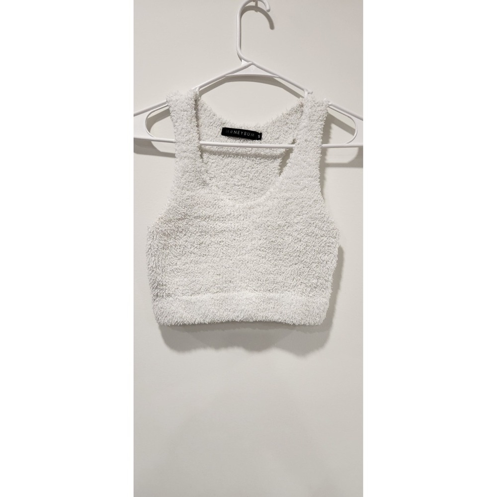 HONEYBUM Knitted Cropped Top Tank  Size Women Small‎ White
